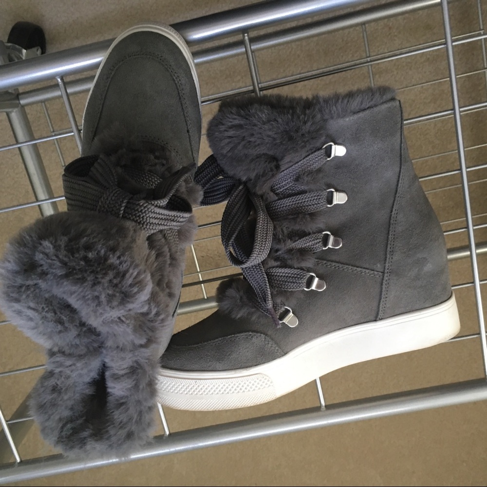 Steve Madden Wharton Faux Fur Suede Botties